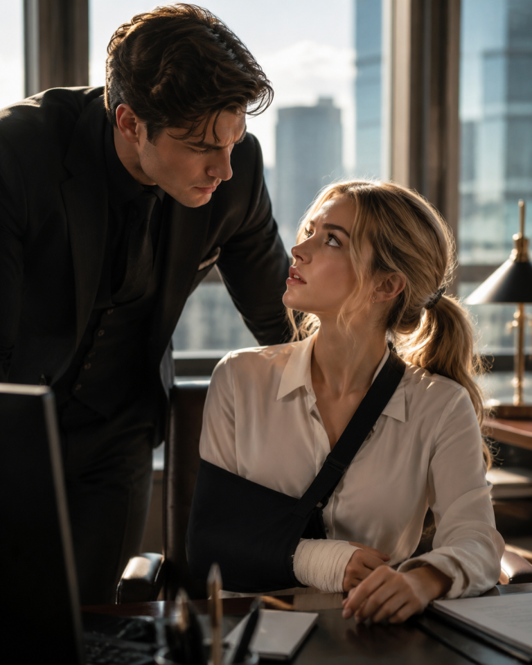 The Disguised Mafia Boss Found His Receptionist Hiding a Broken Arm—Then Risked Everything to Protect Her