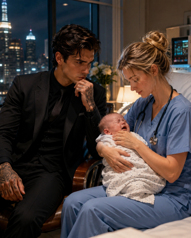 The Night the Billionaire Mafia Boss Sat Beside His Crying Infant—Until a Poor Nurse Showed Unexpected Kindness