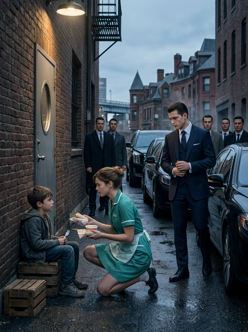 She Fed a Silent Boy Behind the Diner—Until His Mafia Boss Father Arrived With a Secret That Changed Everything
