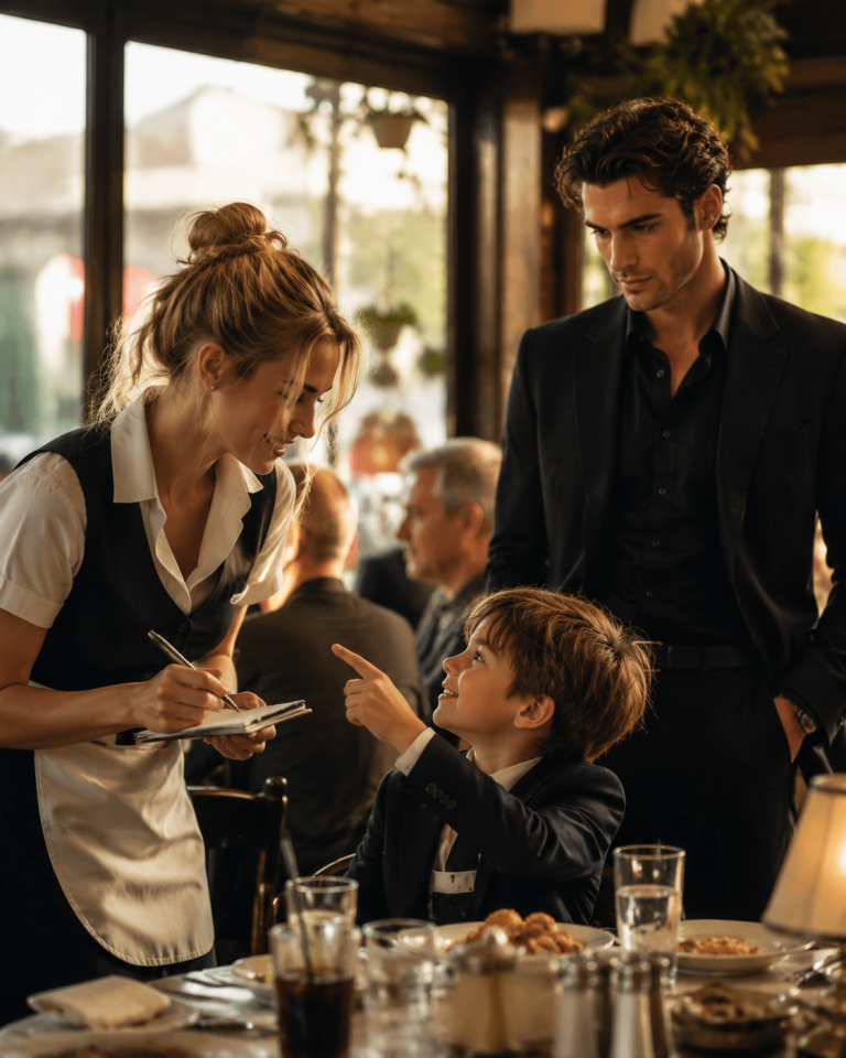 The Waitress Said Yes to a Child’s Joke—Not Knowing He Was the Mafia Boss’s Son… Until Everything Changed