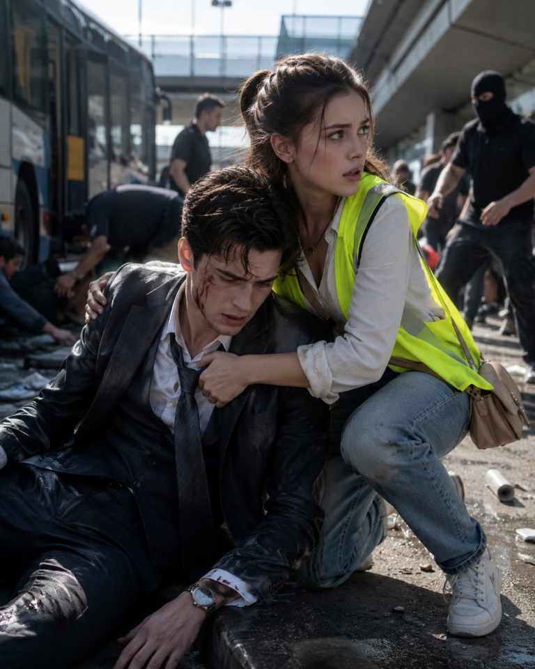 Chaos Erupted at the Bus Depot as the Billionaire Mafia Boss’s Son Faced His Lowest Point — Then a Yellow-Vest Girl Protected Him… But Her Next Demand Shocked Everyone