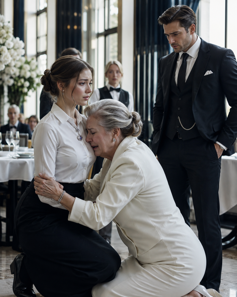 Humiliated and cornered inside a billionaire mafia boss’s mansion, the waitress thought her life was over—until his grandmother saw the necklace of a dead woman on her neck, dropped to her knees in tears, and called her by a name no one had spoken in twenty years.