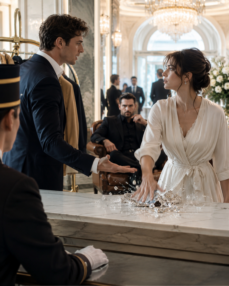 He Called His Wife a “Placeholder” in the Hotel Coatroom—Humiliated and Shaking, She Crushed His Diamonds… Then the Mafia Boss in the Corner Slowly Stood Up
