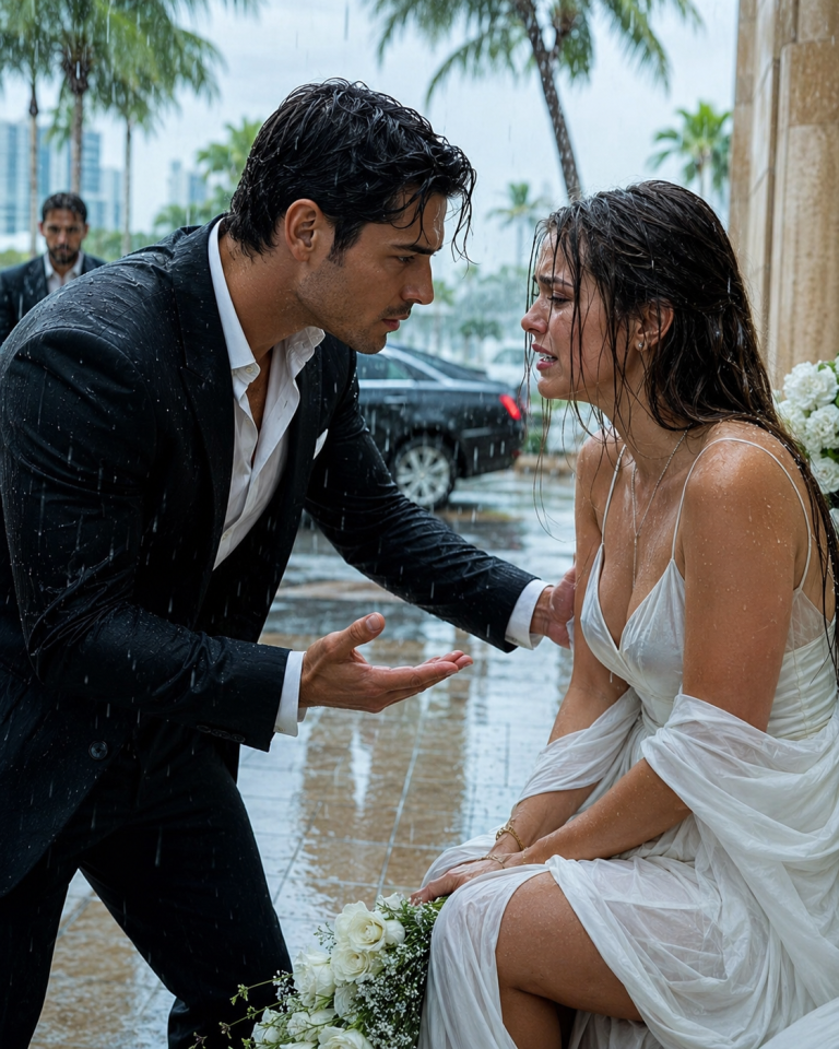 The groom abandoned her in the pouring rain, still wearing her wedding dress — but when Miami’s most feared mafia boss saw the mark on her wrist, he asked one question: “Who sold her?”