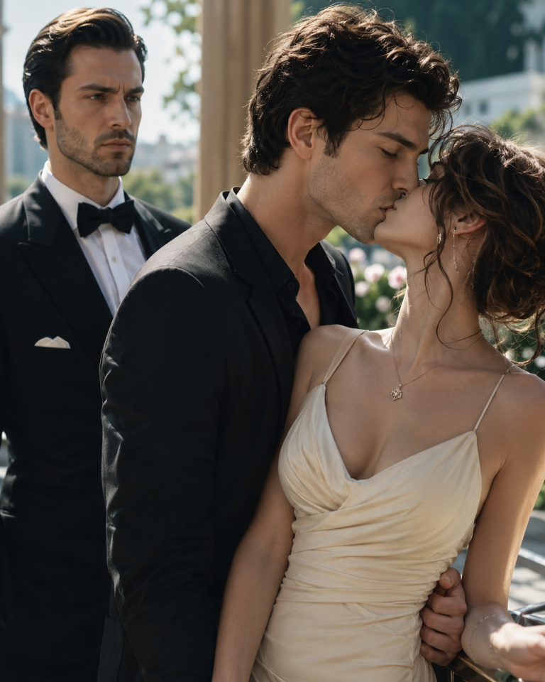 “Kiss Me Before He Sees Us!” She Begged the Stranger to Make Her Fiancé Jealous—But the Moment Their Lips Met, the 60-Year-Old Mafia Boss Froze… Because He Already Knew Her Secret.