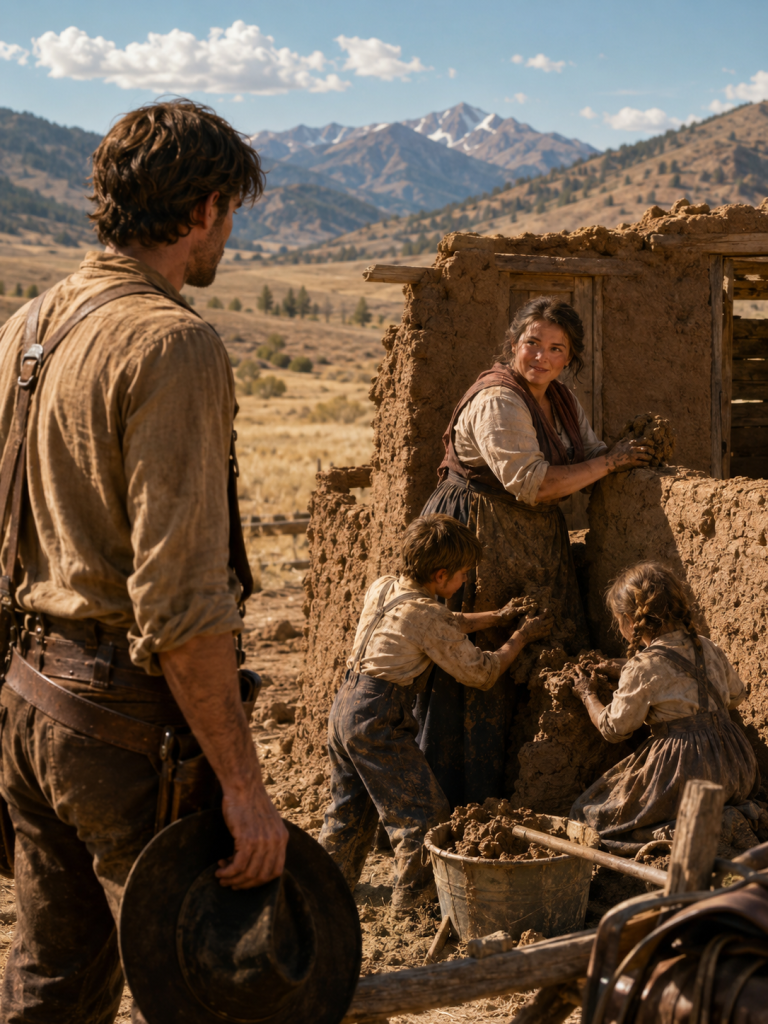 When the storm swallowed the mountain trail, a widowed man stopped beside a starving mother and her two children building a mud house with bleeding hands. But when the little girl pressed a rusted key into his palm, he realized they had not come to the mountain by accident.