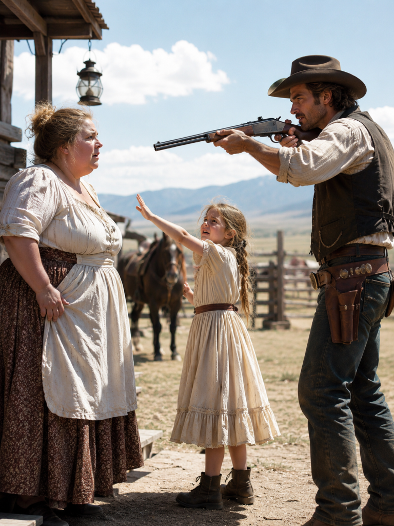The Cowboy Raised His Rifle at the Full-Figured Cook—But When His Little Girl Screamed Her Name, He Found the Prayer His Dead Wife Had Hidden
