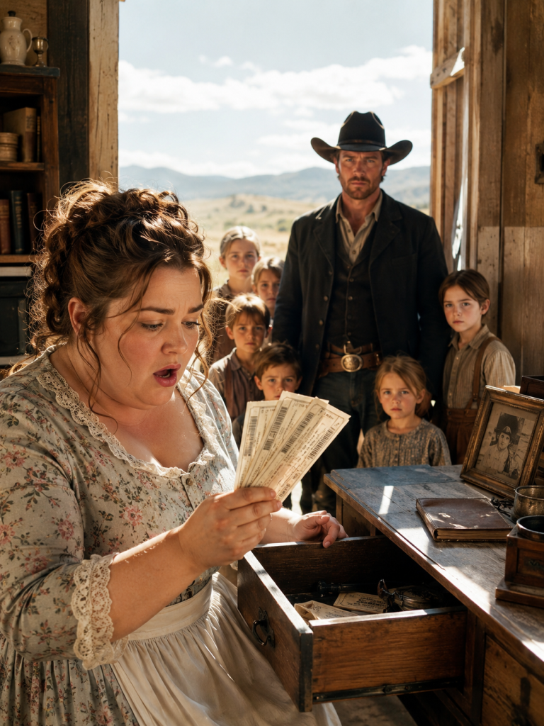 The night I cooked supper for his seven hungry children, I thought I had finally found a safe place—until I opened his desk and found six one-way train tickets… and realized the widowed cowboy had never planned for all of us to survive the week.