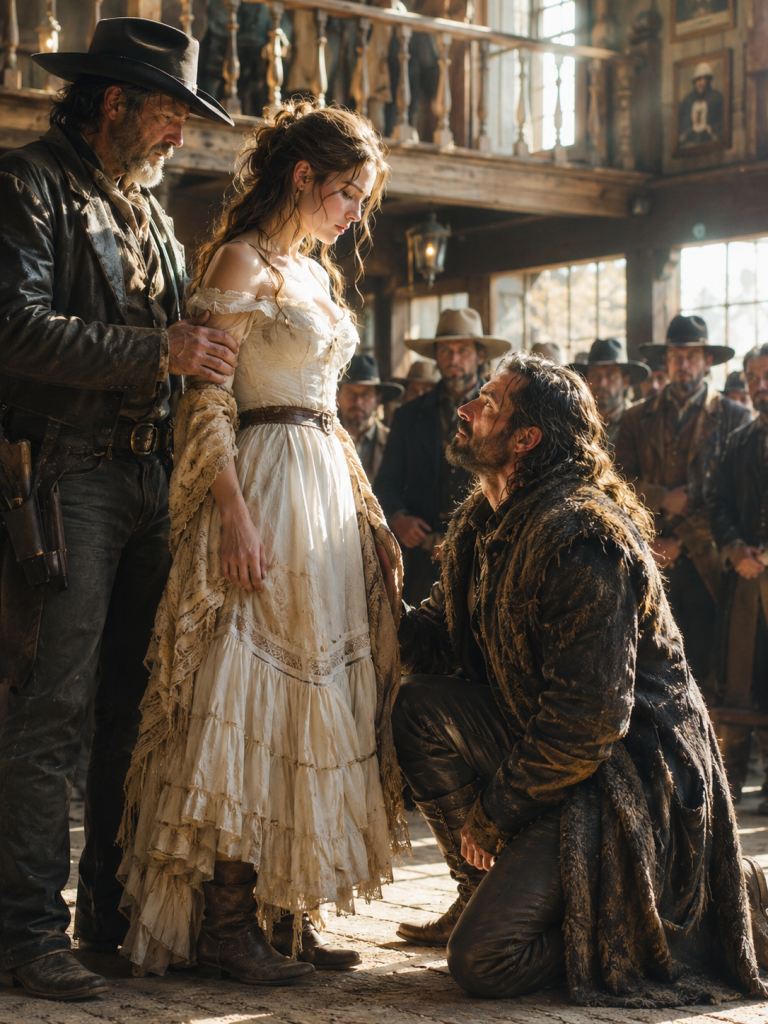 Her Uncle Sold Her for Three Dollars in a Colorado Saloon, and Just When She Thought Her Life Was Over, the Mountain Beast Who Bought Her Fell to His Knees and Whispered the Name She Was Never Supposed to Hear.