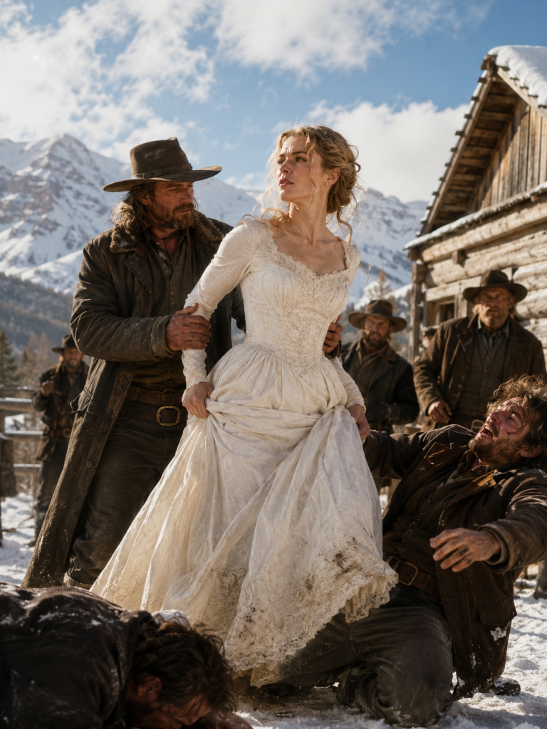 They dragged the mountain trapper to the altar and forced him to marry the county’s unwanted “old maid.” But when the first blizzard sealed them in together, he found a hidden ledger in her trunk… and by spring, every man who tried to own her was begging for mercy.