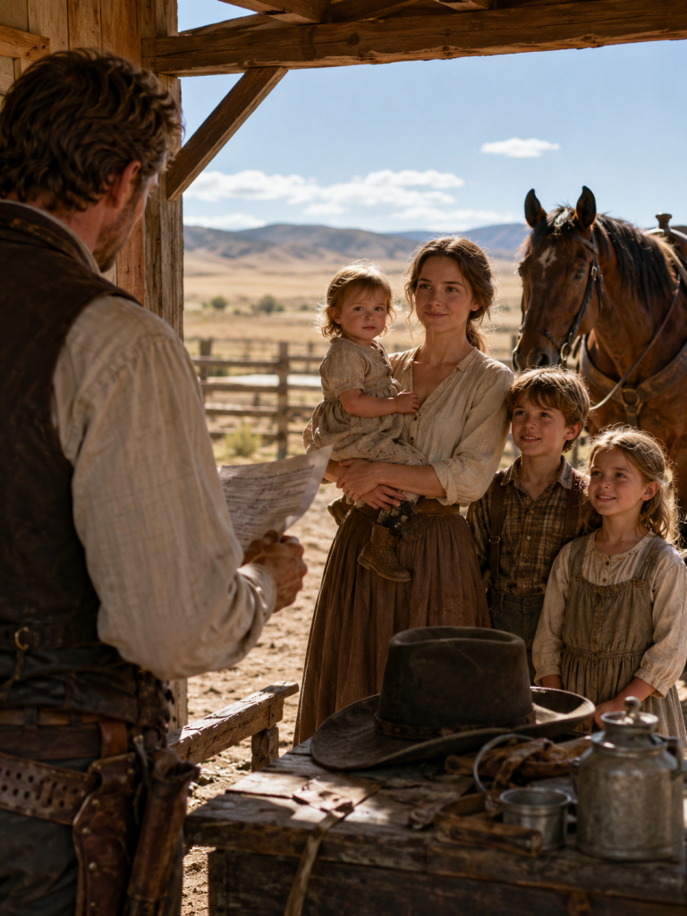The Ranch Was One Storm Away From Ruin — Then a Widowed Mother Answered His Cook Notice with Three Children, One Locked Trunk, and a Secret That Changed Everything.