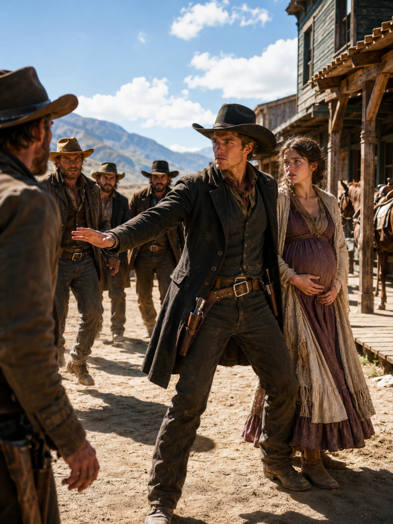 When the pregnant widow was dragged from her home at gunpoint, everyone turned away—until a lone cowboy stepped into the road and said, “Touch her, and you answer to me.”