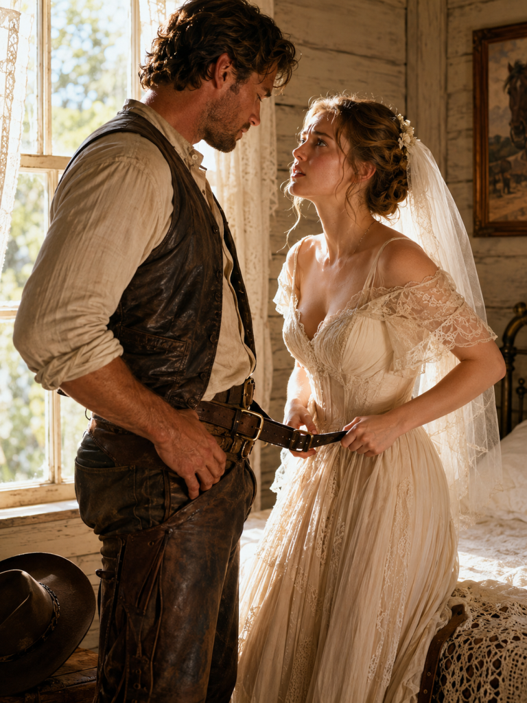 On Her Wedding Night, the Shy Bride Broke Down in Tears—But When She Took the Cowboy’s Belt, He Finally Saw the Secret She Had Hidden