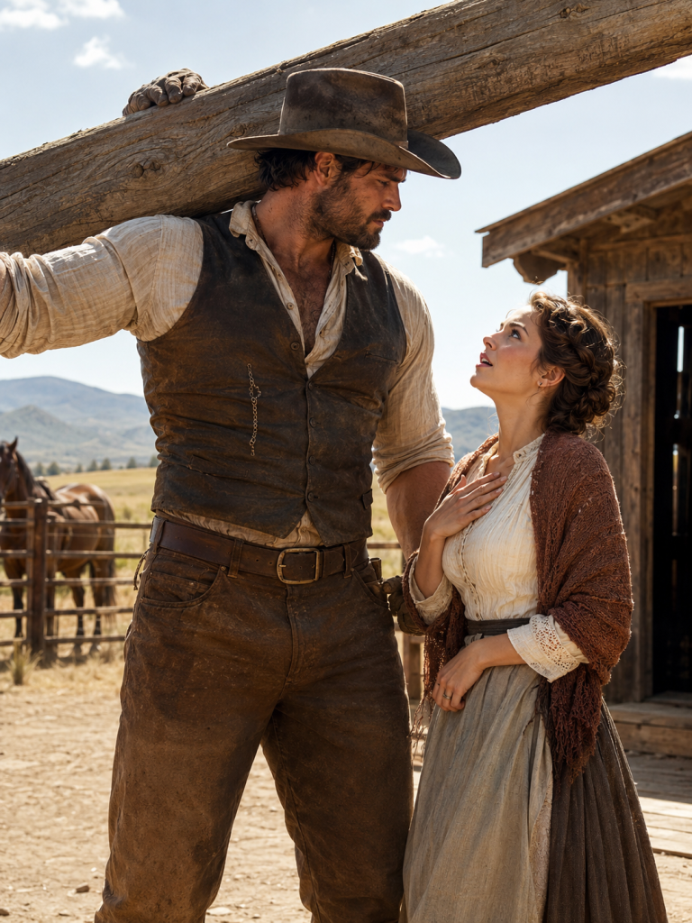 The Widow Hit Her Worst Night With No Food, No Fire, and No One Left to Trust—Then a Giant Cowboy Stepped Into Her Doorway and Said, “You’ve Never Seen a Man My Size Fight for What’s Mine.”