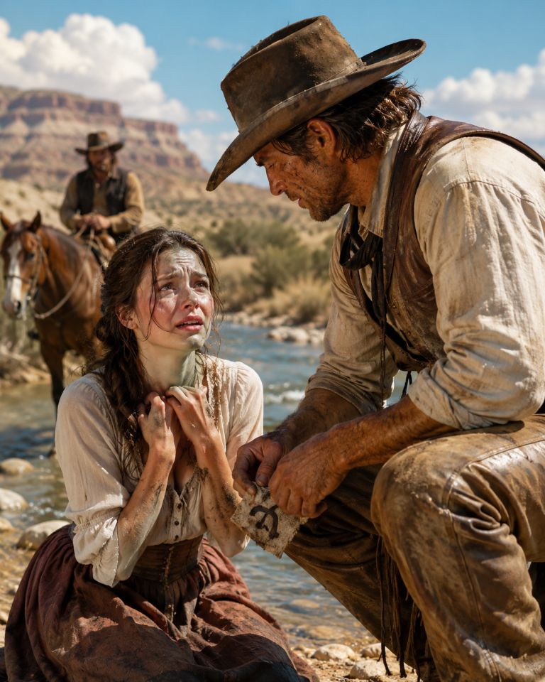 At the Texas Creek, She Begged the Scarred Cowboy to Kill Her First — Then He Saw the Burned Brand That Could Hang the Sheriff