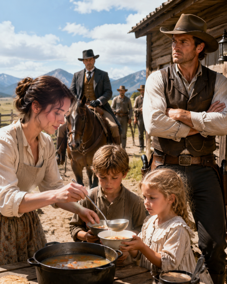 “She’s Not the Bride I Paid For,” the Cowboy Said — But When His Starving Children Tasted Her Soup, One Spoonful Revealed Who Was Bleeding His Ranch Dry