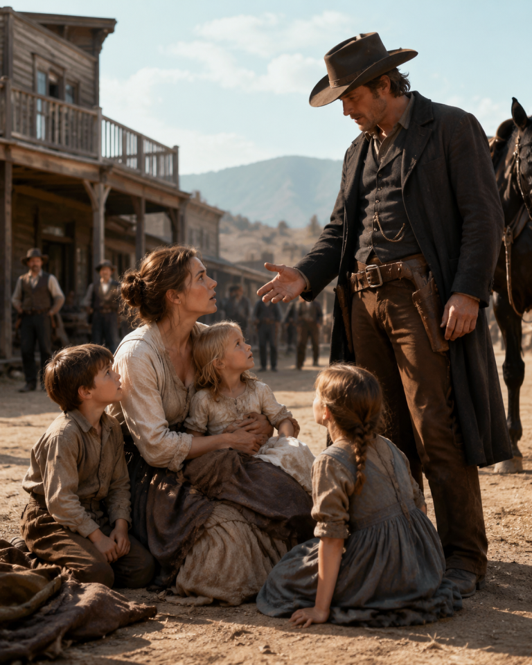 The Widow Was Thrown Into the Street With Four Children—But When a Cowboy Said His House Had Empty Rooms, the Town Discovered Why No One Had Ever Been Allowed Inside