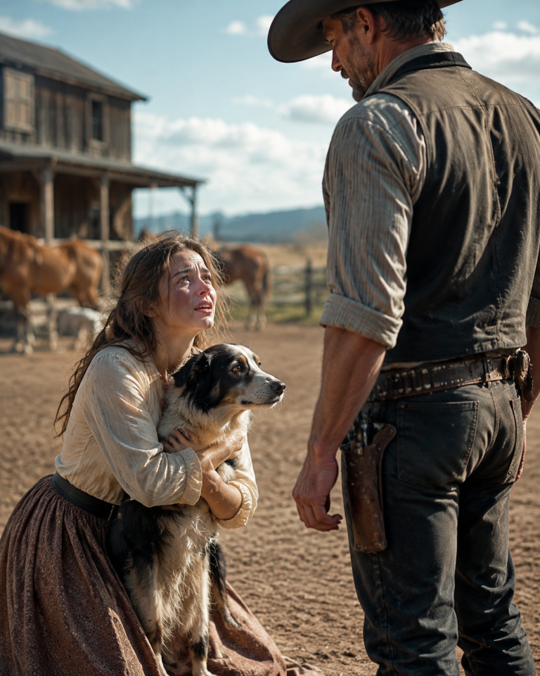 The Little Girl Clutched Her Dog as the Men Came Closer — But When She Whispered Why They Wanted Him, the Rancher Went Still