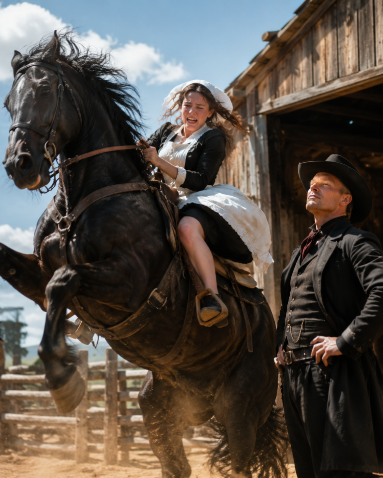 The Duke Forced the Maid Onto His Wildest Stallion to Break Her Pride—But When the Beast Knelt Before Her, the Whole Court Saw Who Truly Held Power.