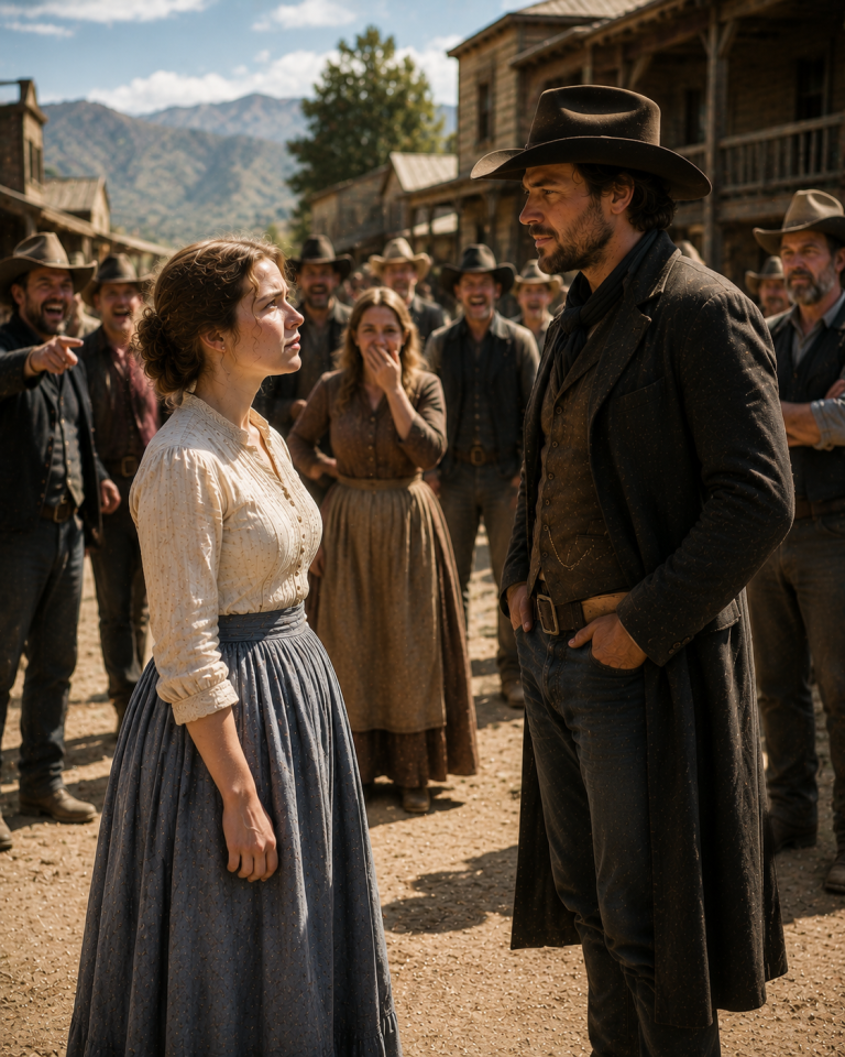 A DESPERATE STRANGER WALKED INTO A SALOON DEMANDING A WIFE BY SUNRISE — THE WOMAN WHO SAID YES HAD BURIED HER OWN CHILD MONTHS BEFORE