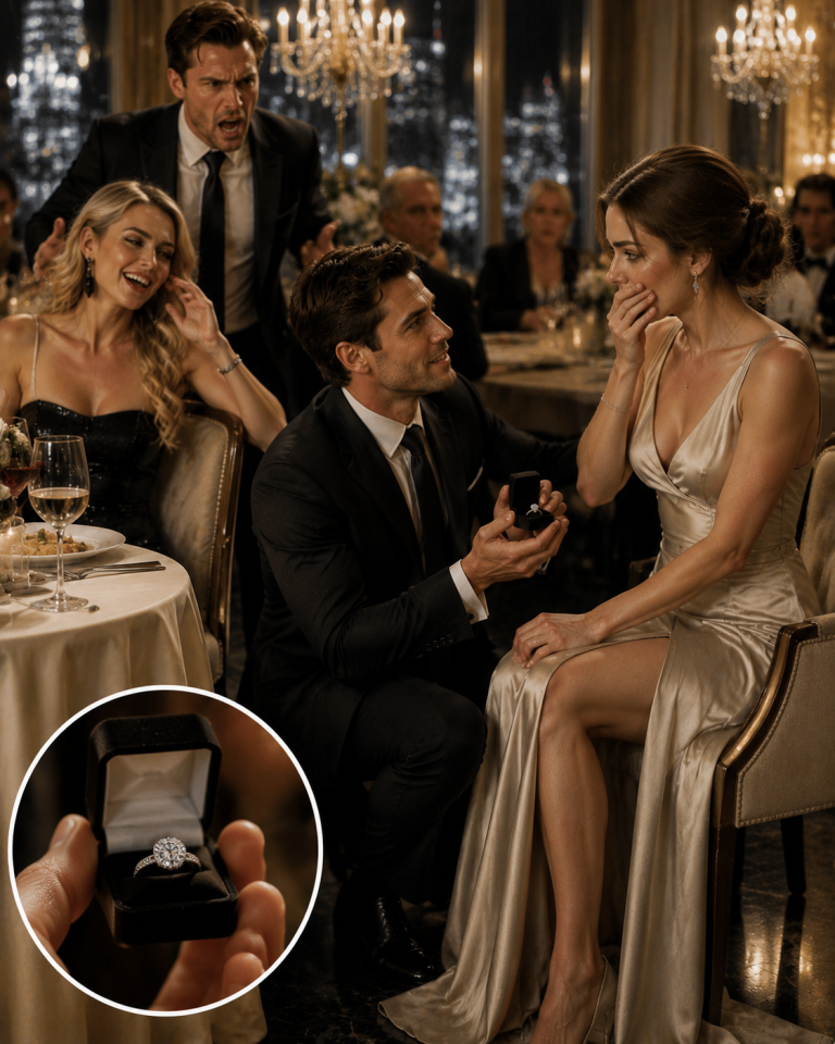My Husband’s Mistress Humiliated Me at Dinner — Then Her Own Husband Dropped to One Knee Before Me