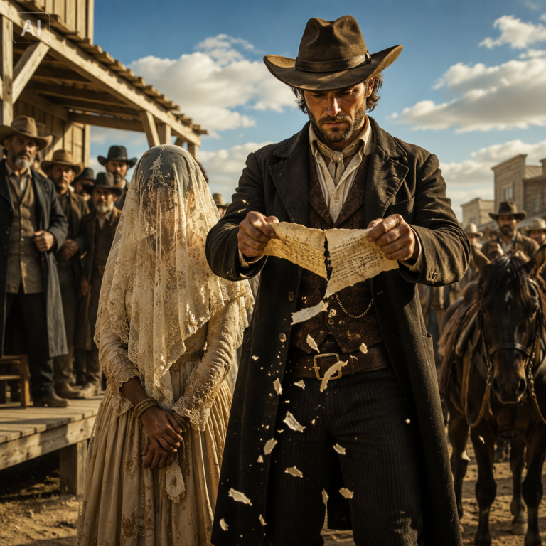 They Auctioned Off the Veiled Woman for Three Dollars — Then a Cowboy Burned the Sale Contract