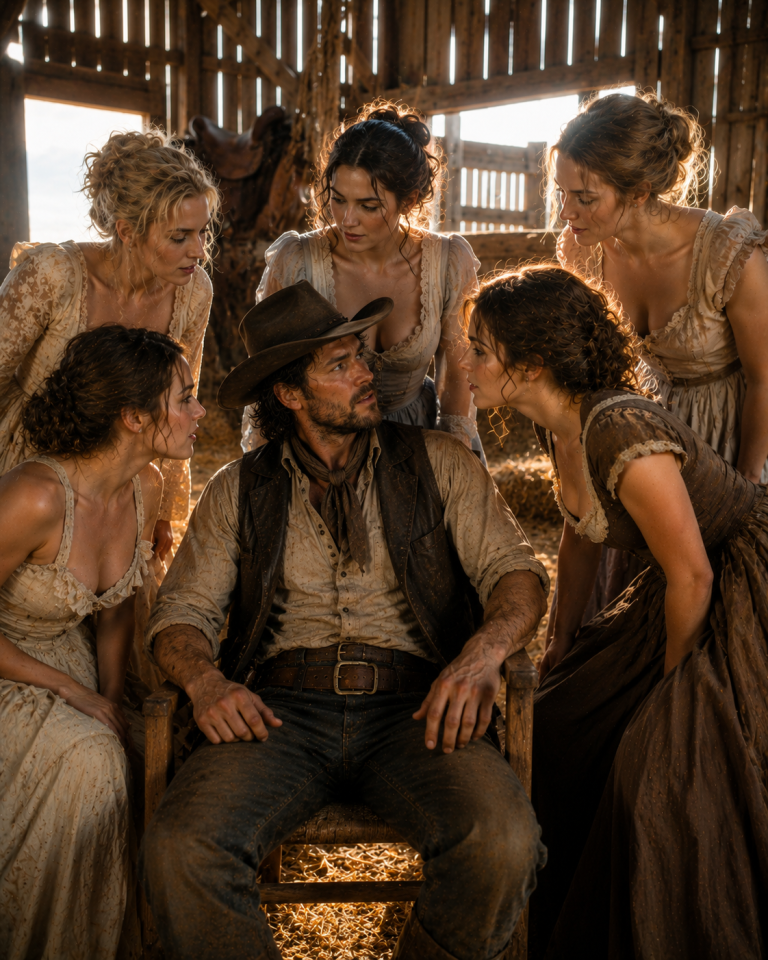 Five sisters trapped a lone cowboy inside his barn — then he revealed why he had come