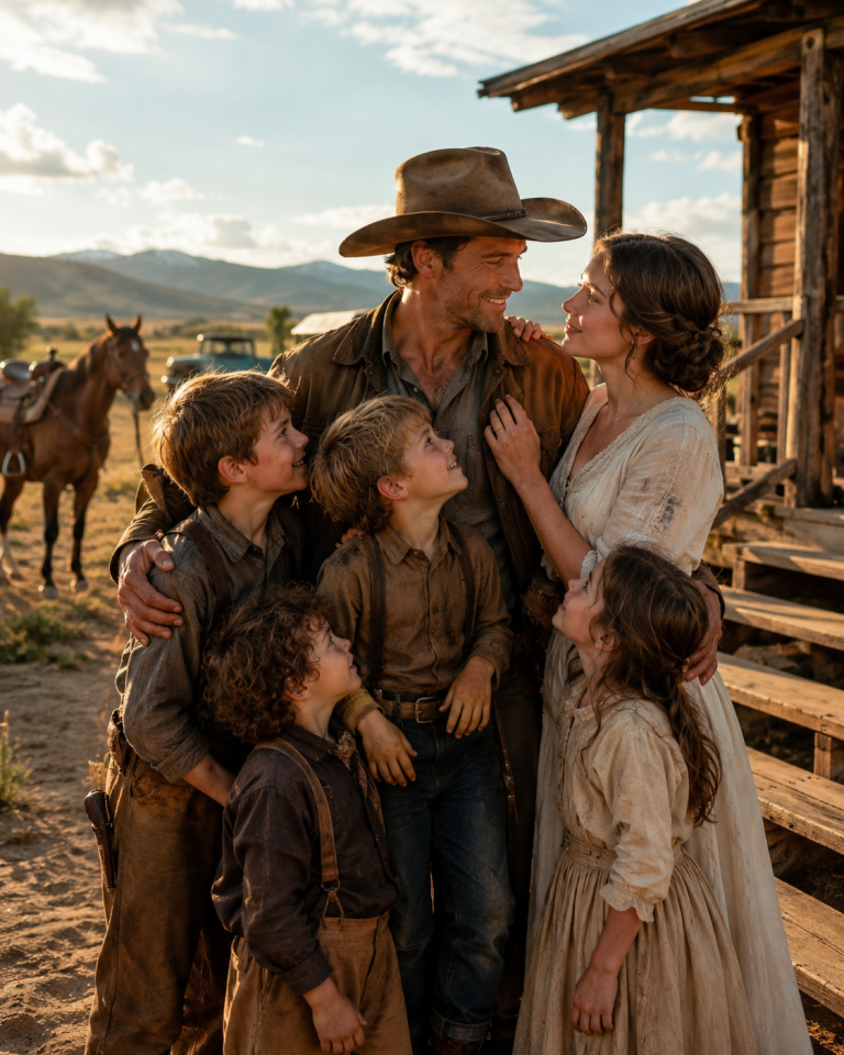They Mocked the Childless Woman as “Useless” — Then a Widowed Cowboy With Five Children Asked Her to Be Their Mother