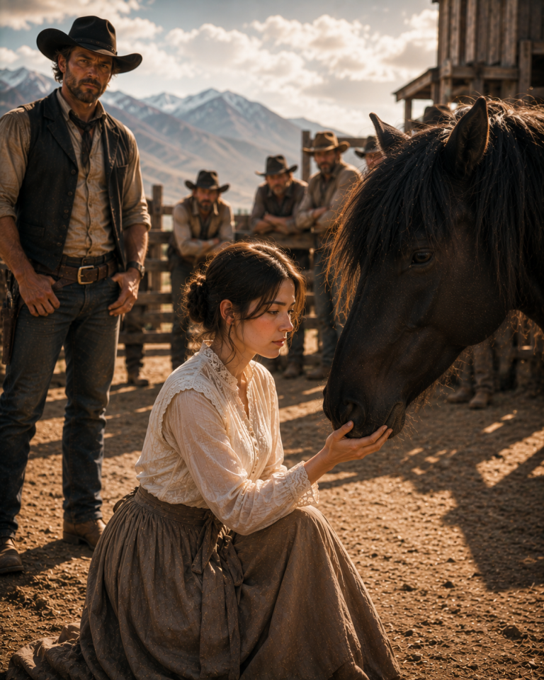 She Volunteered to Calm the Wildest Stallion in Town—Then the Cowboy Everyone Feared Asked Her to Stay