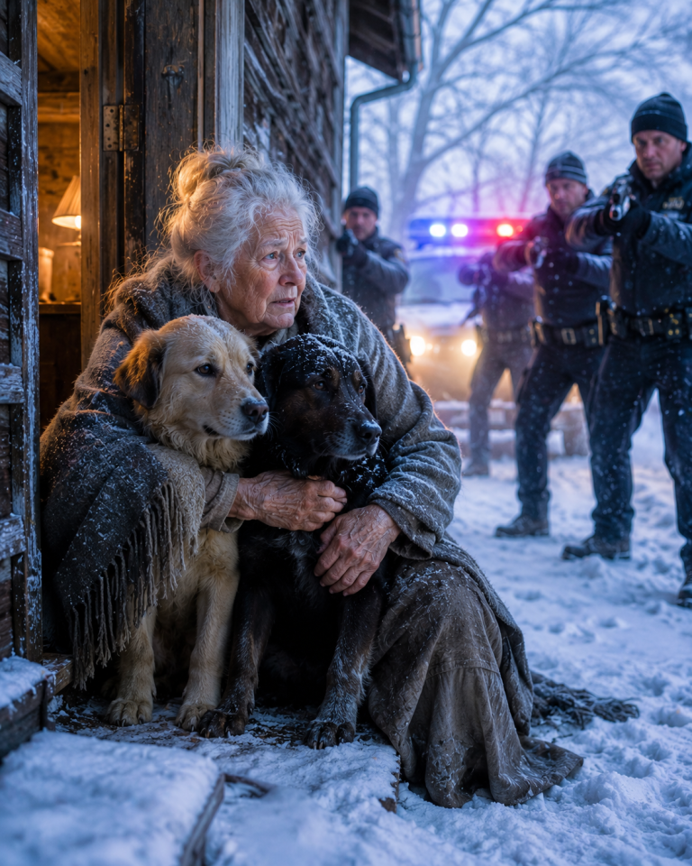 She Gave Two Freezing Stray Dogs a Warm Bed for the Night — Then Police Cars Filled Her Quiet Street