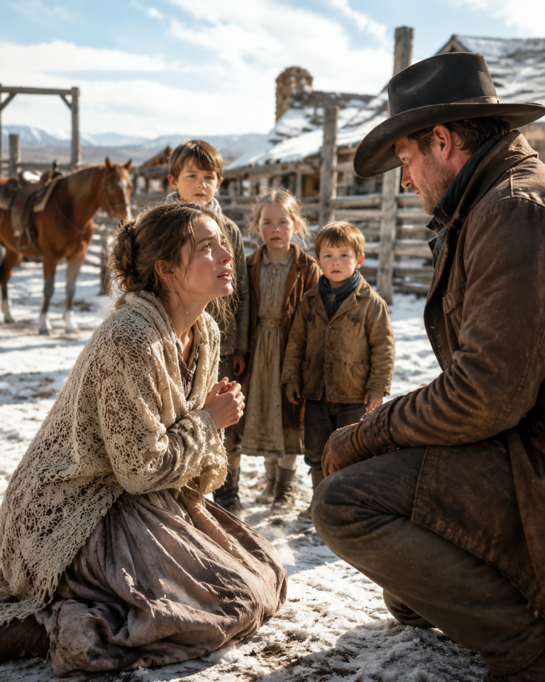 “JUST LET US STAY THE WINTER” — THE RANCHER TOOK IN A RUNAWAY WIFE AND HER THREE FRIGHTENED CHILDREN, NOT KNOWING WHO WAS STILL HUNTING THEM