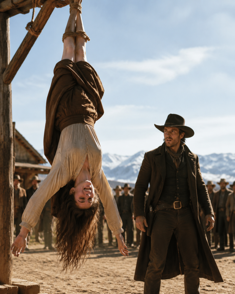 SHE WAS STRUNG UP BY HER ANKLES EVERY AFTERNOON FOR A WEEK UNTIL SHE SIGNED — THEN A STRANGER FROM THE HIGH COUNTRY CUT THE ROPE WITH ONE STROKE