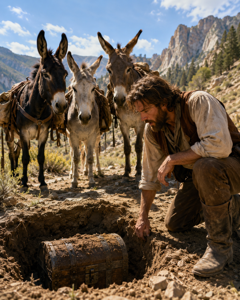 THREE STUBBORN DONKEYS REFUSED TO LEAVE A RAVINE — AND LED A TRAPPER TO A FAMILY LEFT FOR DEAD