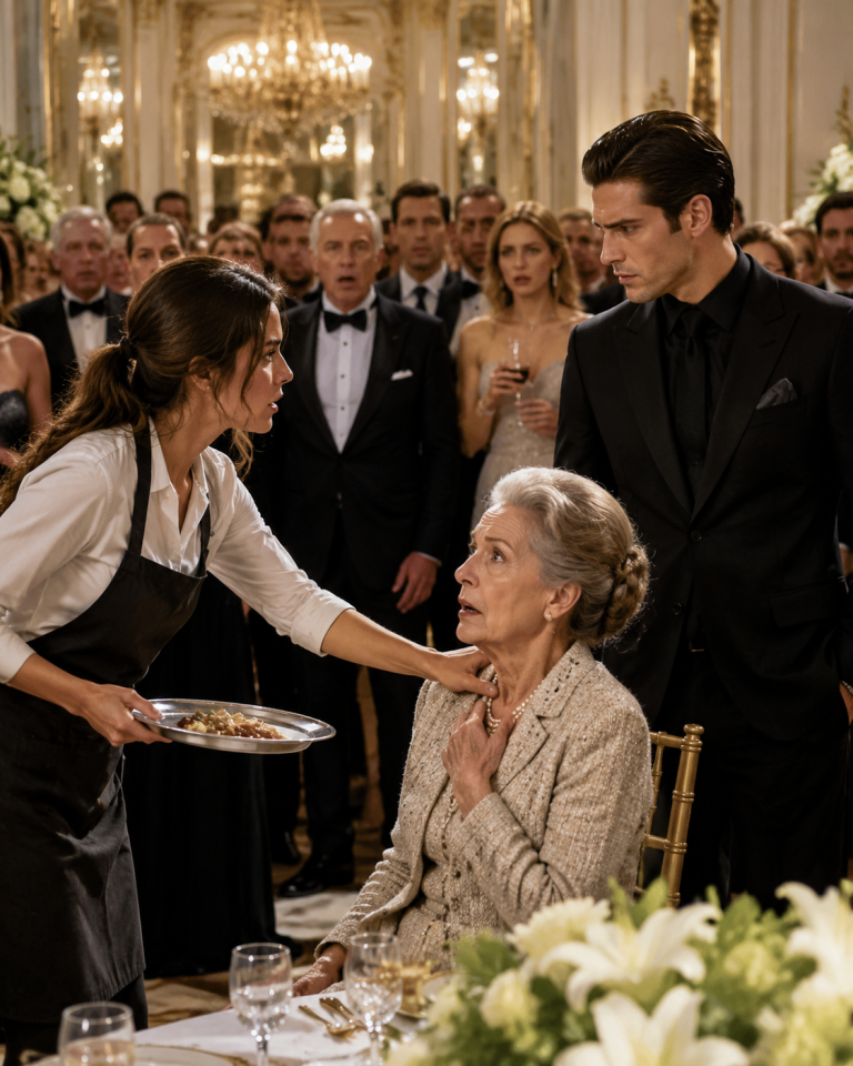 THE MAFIA BOSS WATCHED 300 GUESTS HUMILIATE HIS MOTHER — THEN A POOR WAITRESS SAID ONE THING THAT FROZE THE BALLROOM