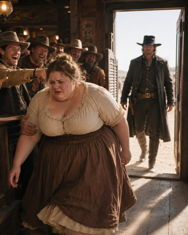 A SALOON THREW HER FACE-FIRST INTO THE MUD FOR BEING TOO LARGE TO SERVE — THEN A GUNFIGHTER NO ONE DARED CROSS PICKED HER UP AND BUILT HER A KITCHEN