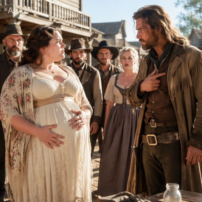 THE WHOLE TOWN HAD GATHERED TO BANISH THE REVEREND’S DAUGHTER — Then the Church Doors Exploded Open and a Mountain Man Growled “That Child Is Mine”