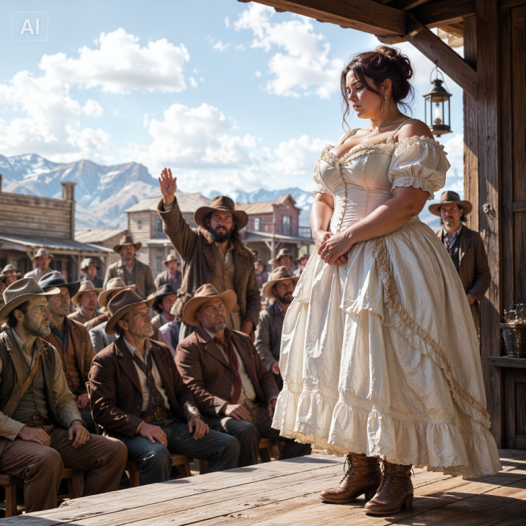 SOLD ON A SALOON AUCTION BLOCK FOR HER DEAD FATHER’S DEBT — THEN A STRANGER WITH A RIFLE OFFERED $2,000 IN RAW GOLD AND CHANGED WHO OWNED HER LIFE