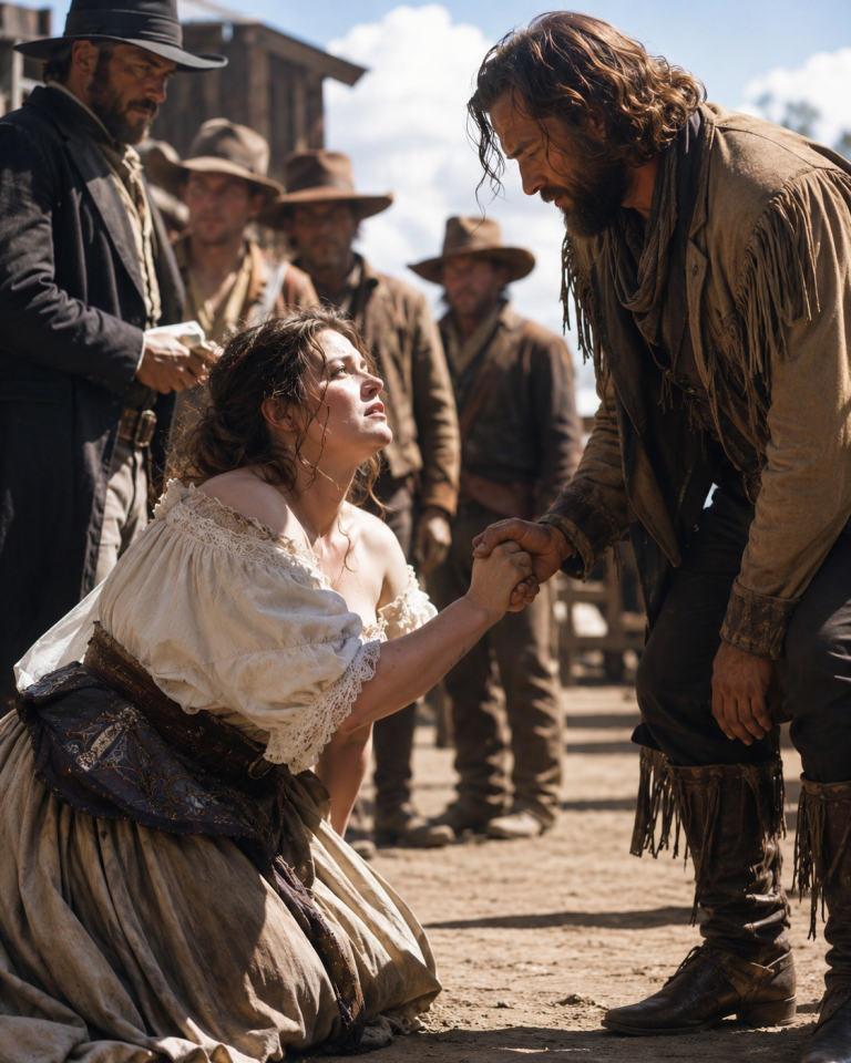 HE SOLD HIS WIFE AT A SALOON AUCTION TO CLEAR HIS GAMBLING DEBT — THEN A MOUNTAIN MAN SLAMMED A THOUSAND IN GOLD ON THE BAR AND WALKED OUT WITH HER