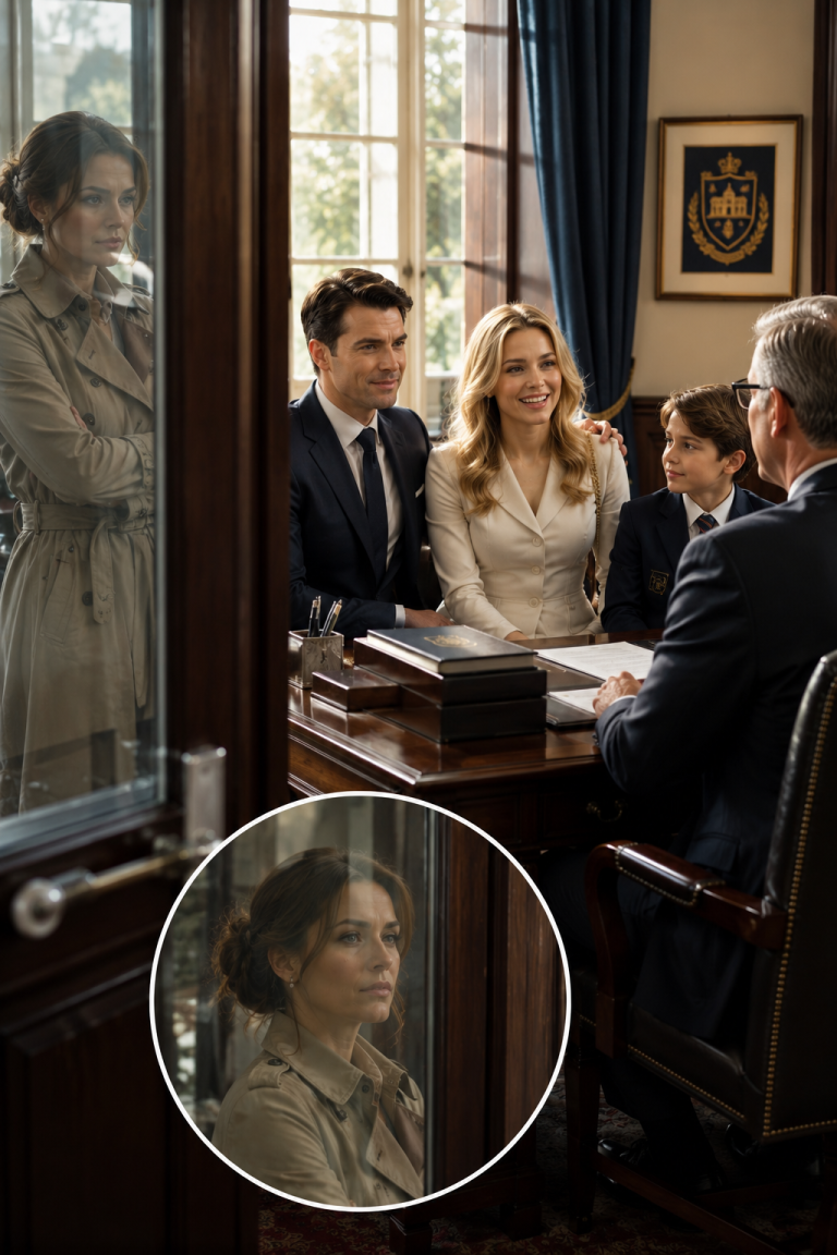 HIS GIRLFRIEND SAT BENEATH THE FOUNDER’S PORTRAIT AND TOLD THE ADMISSIONS DIRECTOR SHE WAS MY SON’S MOTHER — MY PALM WAS ALREADY ON THE GLASS