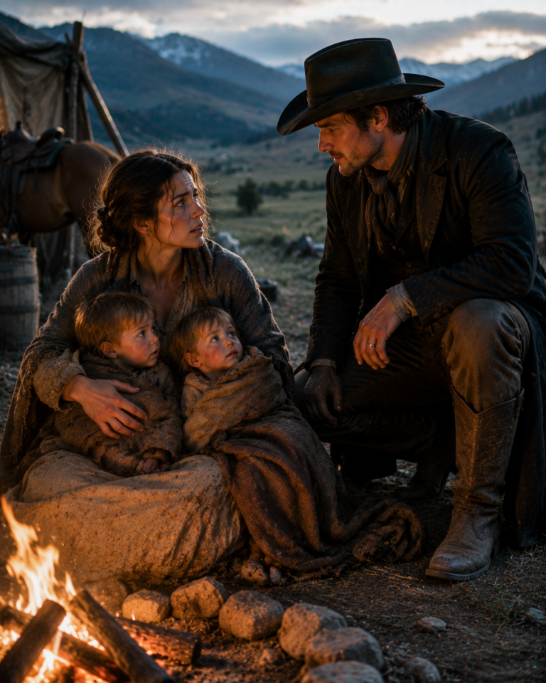 A WOMAN AND HER SONS WERE FREEZING TO DEATH ON THE PRAIRIE WHEN TWO WAGONS PASSED THEM BY — THEN A THIRD RIDER STOPPED