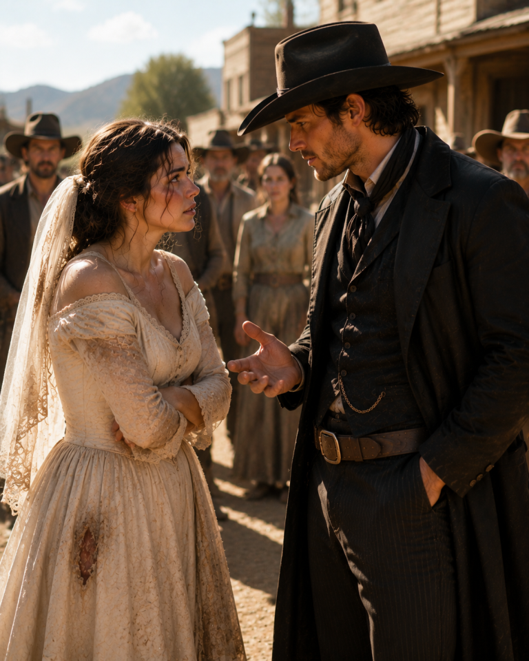 SHE WAS LEFT AT THE ALTAR AND RAN INTO THE DESERT IN HER WEDDING DRESS — A STRANGER ON HORSEBACK FOUND HER AND OFFERED MARRIAGE INSTEAD OF RESCUE